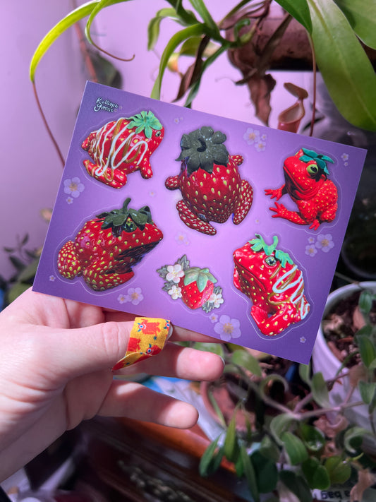 Strawberry Frogs Sticker Sheet