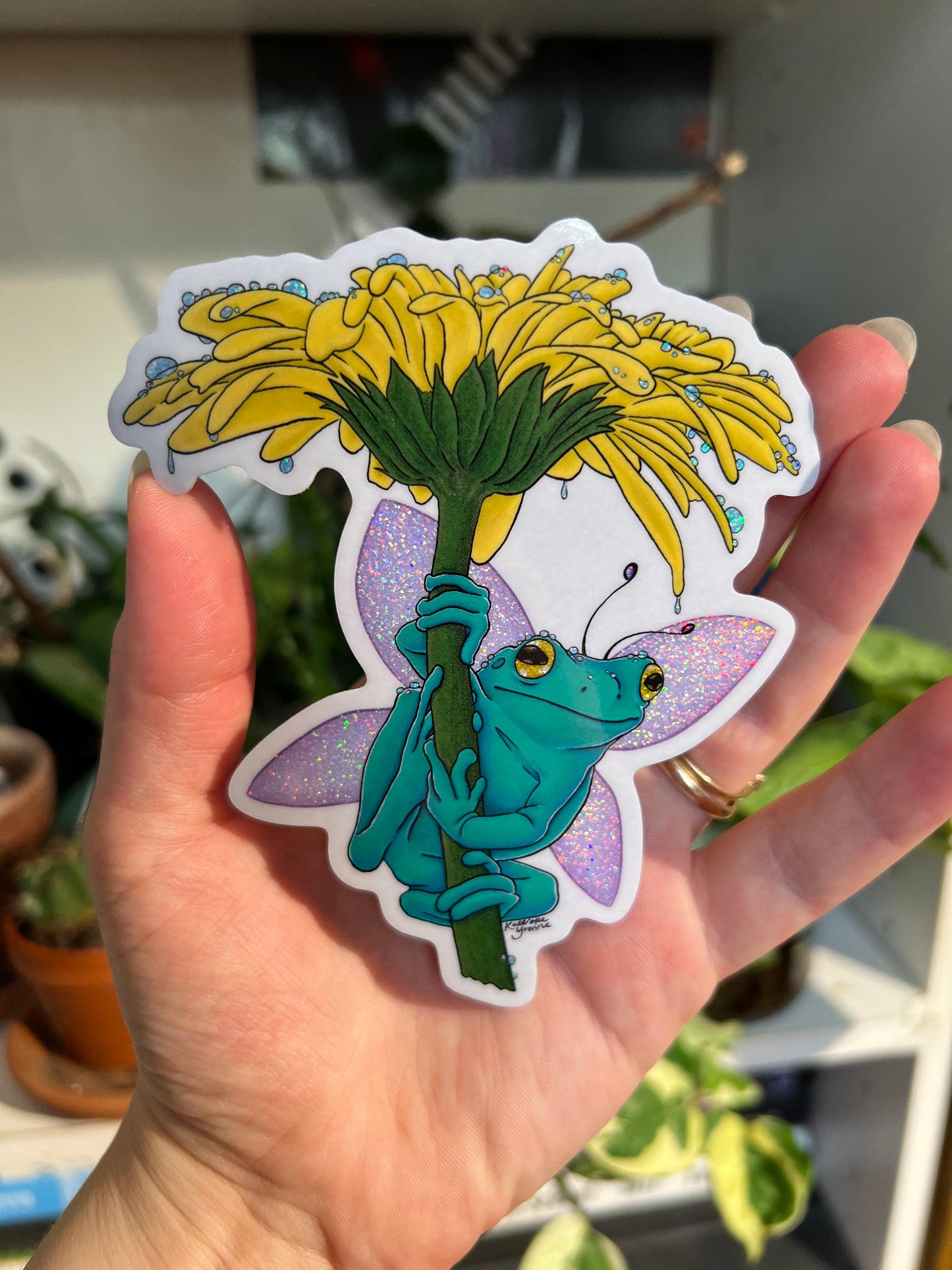 Limited Edition "Dandy Frog Fairy" Holographic Vinyl Sticker