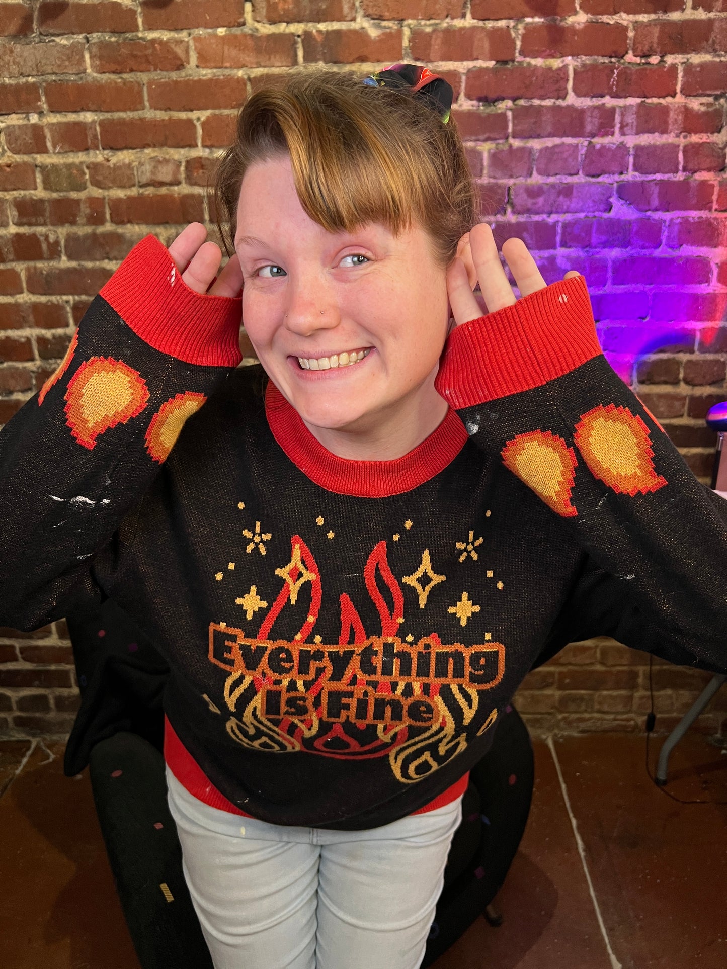 "Everything is Fine" Buffering Frog Sweater