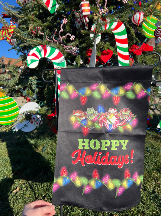 "Hoppy Holidays" Peppermint Pals Garden Flag