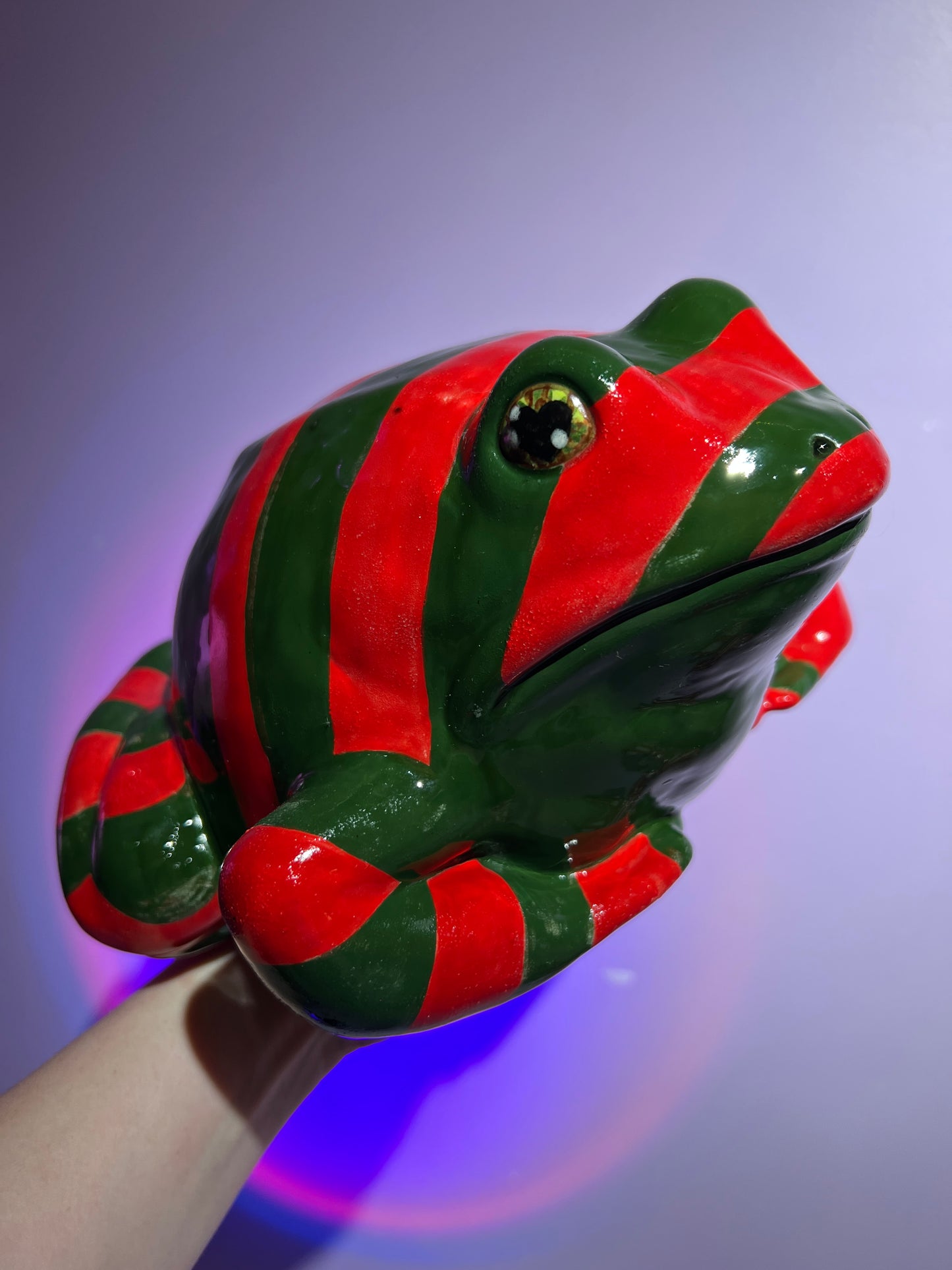 Pepp R Stripes the Deep Fried Peppermint Frog