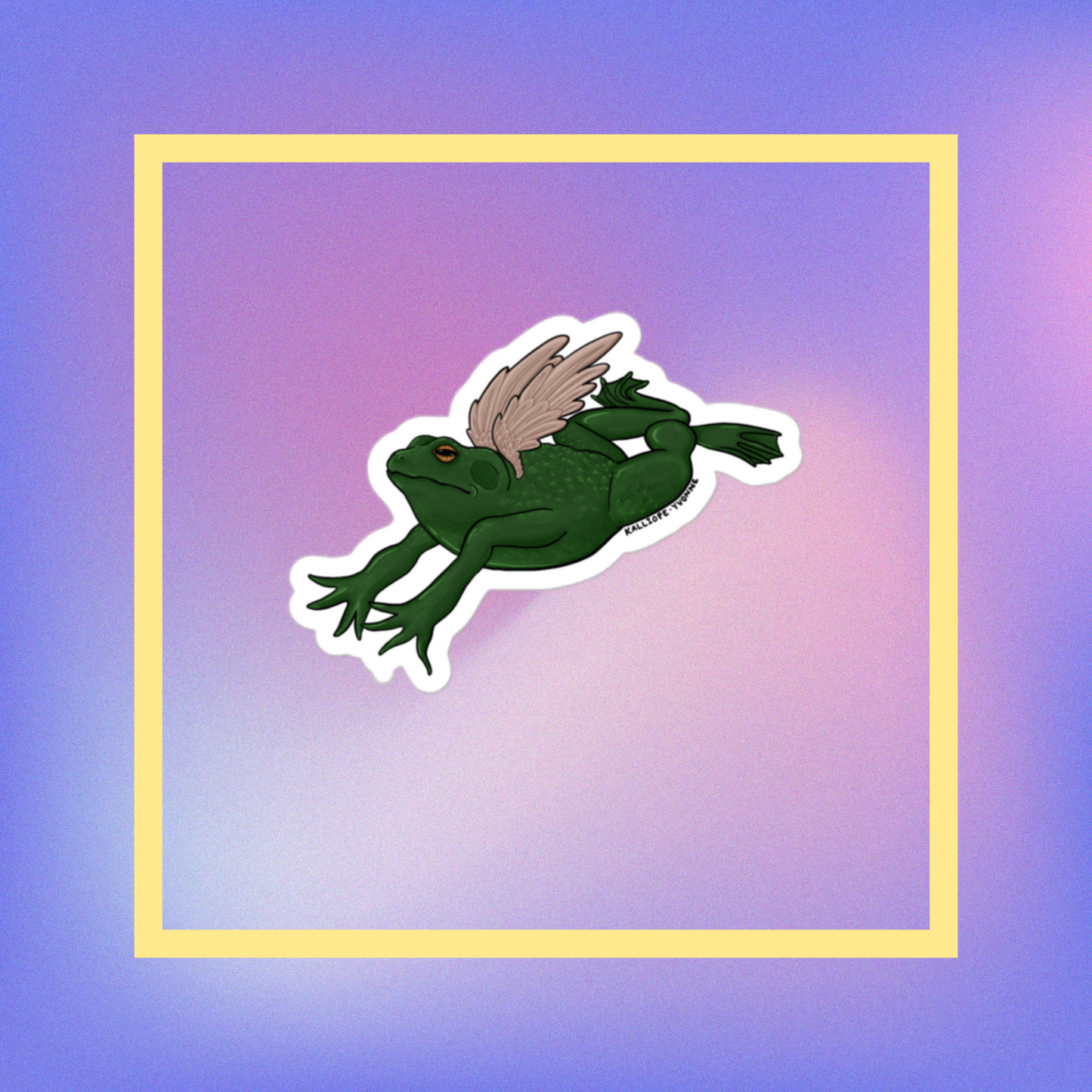 Archie the Angel Frog Sticker