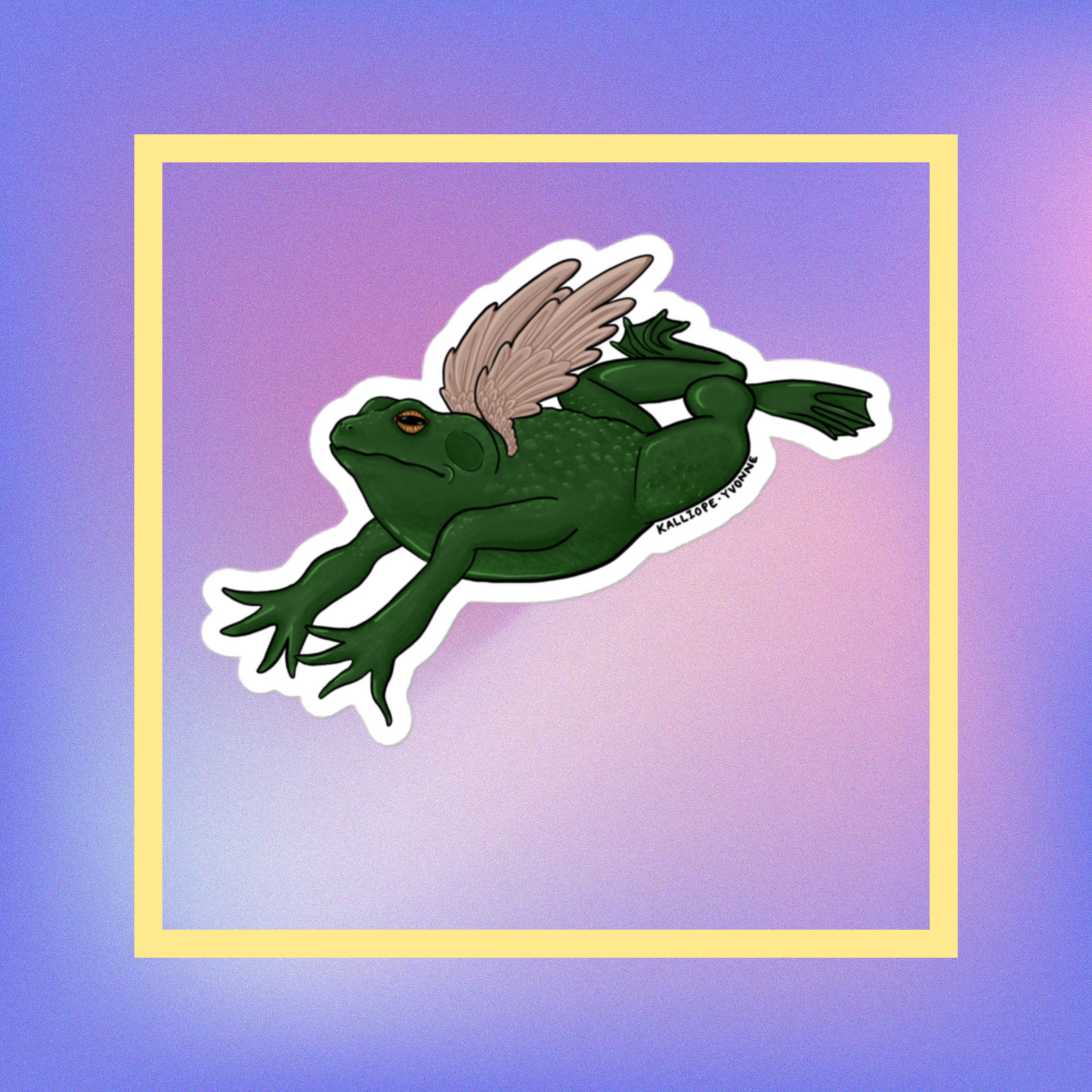 Archie the Angel Frog Sticker