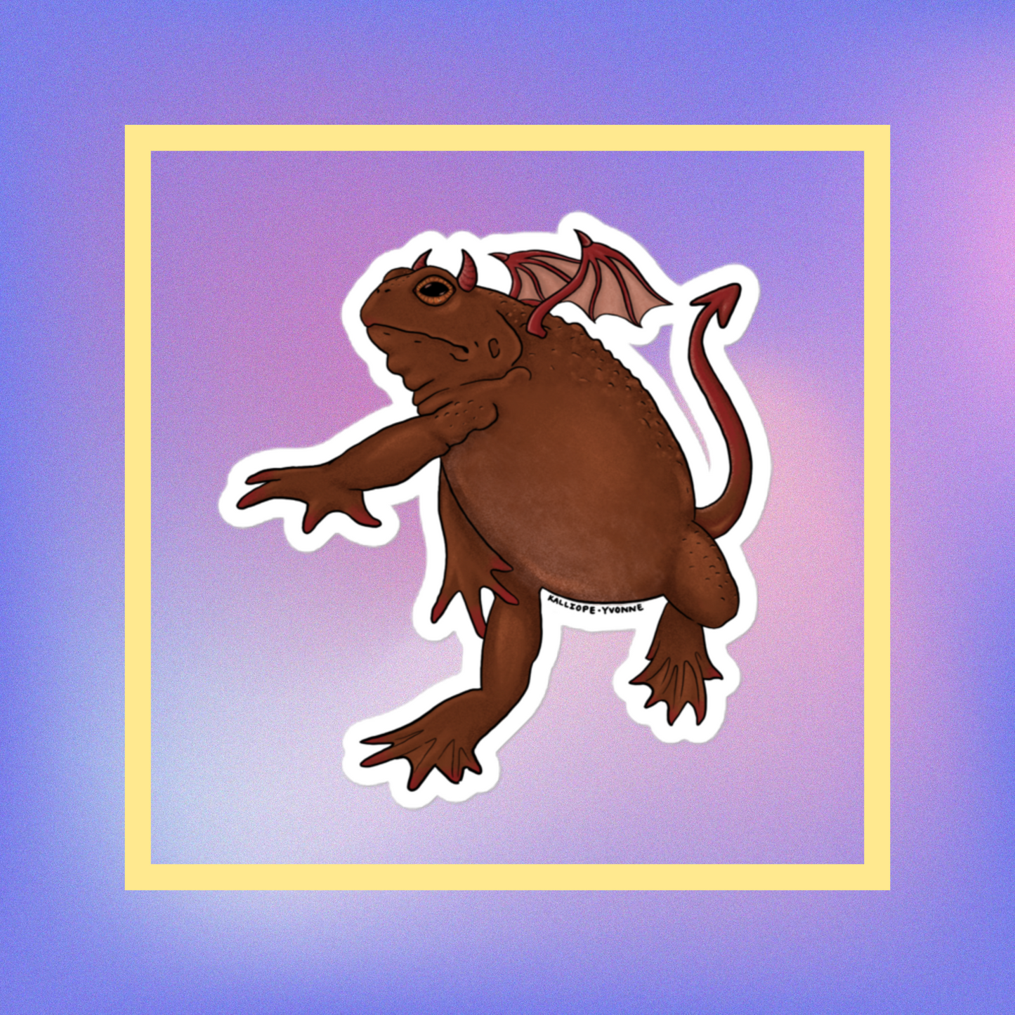 Dante the Devilish Toad Sticker