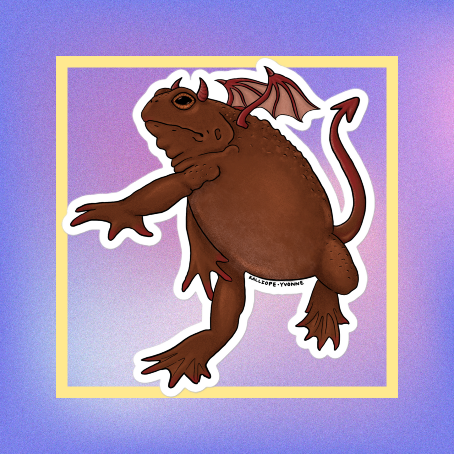 Dante the Devilish Toad Sticker